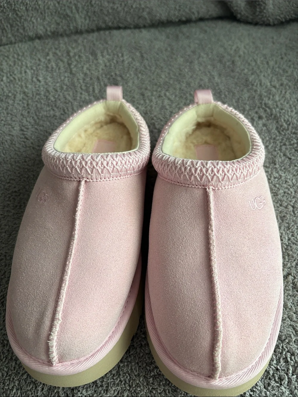 UGG Kids Pink Shearling-Lined Slip-On Clog